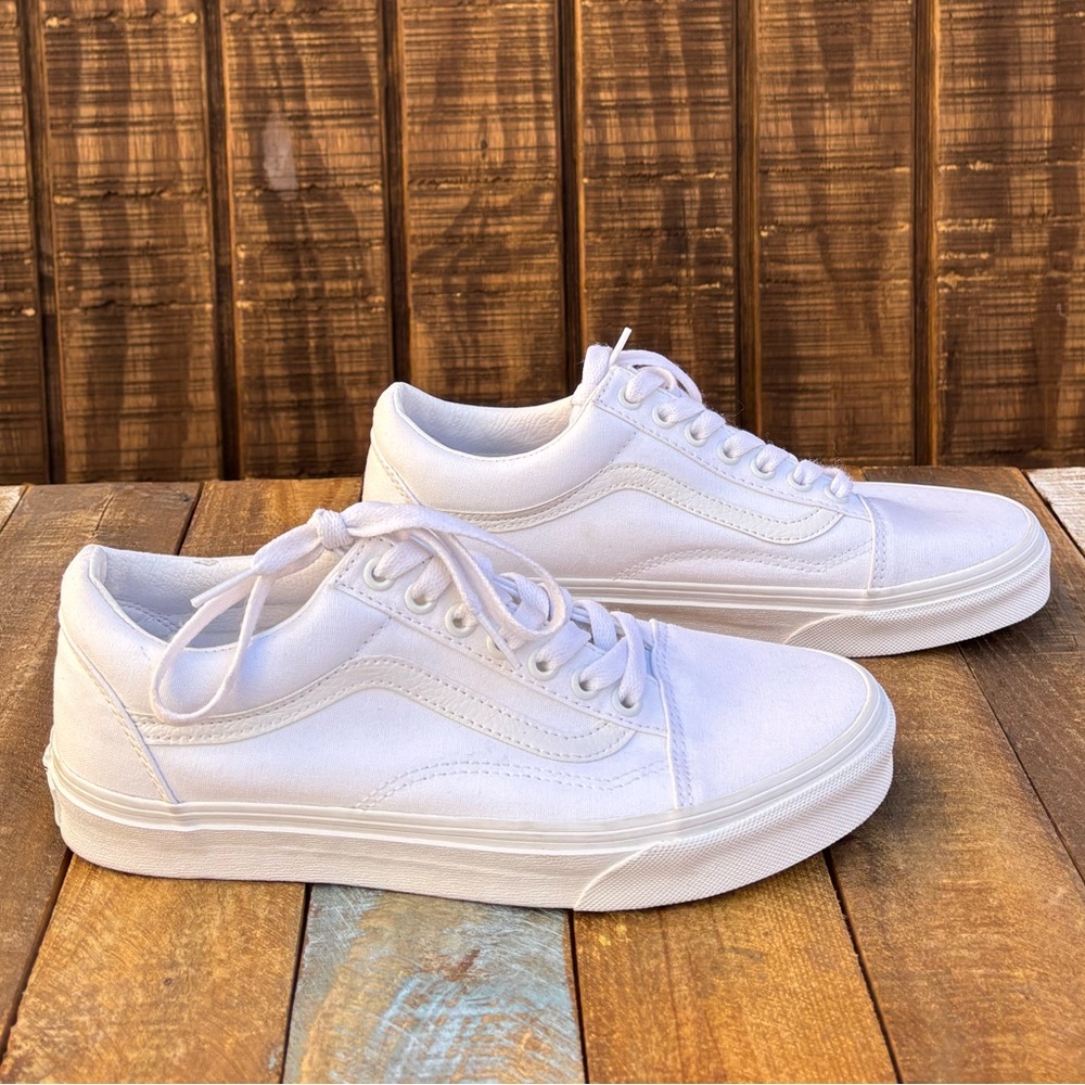 Vans White Classic Low-Top Canvas Sneakers